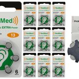 YesMed Extra Power 13 Numara İşitme Cihazı Pili (10 Paket x 6 Adet = 60 Adet Pil) + HEDİYE YesMed ProWax Filtre