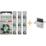 Yesmed Extra Power 13 Numara Işitme Cihazı Pili (10 Paket x 6 Adet = 60 Adet Pil) + Işitme Cihazı Filtresi Gri Paket