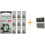 Yesmed Extra Power 13 Numara Işitme Cihazı Pili (10 Paket x 6 Adet = 60 Adet Pil + Işitme Cihazı Filtresi Şeffaf Paket