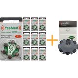 Yesmed Extra Power 13 Numara Işitme Cihazı Pili (10 Paket x 6 Adet = 60 Adet Pil ) + Yesmed Minifit Prowax Filtre