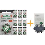 Yesmed Extra Power 13 Numara Işitme Cihazı Pili (10 Paket x 6 Adet = 60 Adet Pil) + Yesmed Prowax Filtre