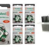 YesMed Extra Power 13 Numara İşitme Cihazı Pili (5 Paket x 6 Adet = 30 Adet Pil + HEDİYE İşitme Cihazı Filtresi Şeffaf Paket