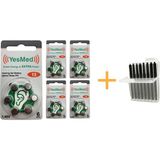 Yesmed Extra Power 13 Numara Işitme Cihazı Pili (5 Paket x 6 Adet = 30 Adet Pil + Işitme Cihazı Filtresi Şeffaf Paket