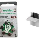 YesMed Extra Power 312 Numara İşitme Cihazı Pili (1 Paket = 6 Adet Pil) + HEDİYE İşitme Cihazı Filtresi Gri Paket