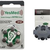 YesMed Extra Power 312 Numara İşitme Cihazı Pili (1 Paket = 6 Adet Pil) + HEDİYE YesMed miniFit ProWax Filtre