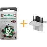 Yesmed Extra Power 312 Numara Işitme Cihazı Pili (1 Paket = 6 Adet Pil) + Işitme Cihazı Filtresi Gri Paket