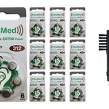 Yesmed Extra Power 312 Numara Işitme Cihazı Pili (10 Paket x 6 Adet = 60 Adet Pil) + Hediye Mıknatıslı Işitme Cihazı Temizleme Fırçası