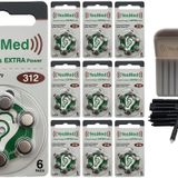YesMed Extra Power 312 Numara İşitme Cihazı Pili (10 Paket x 6 Adet = 60 Adet Pil) + HEDİYE YesMed WaxStop Filtre