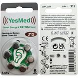 YesMed Extra Power 312 Numara İşitme Cihazı Pili (5 Paket x 6 Adet = 30 Adet Pil)