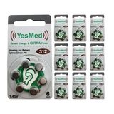 YesMed Extra Power 312 Numara İşitme Cihazı Pili, Kulaklık Pili, Duyma Pili, Kulak Pili, Kulak Cihazı Pili (10 Paket x 6 Adet = 60 Adet Pil)
