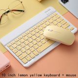 Yesnice Kablosuz Mini Taşınabilir Klavye ve Mouse Seti Tüm Tablet Modeller ile Uyumlu Bluetooth Wireless - Sarı