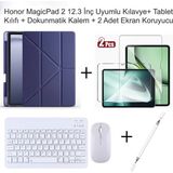 Yesnice Yesnıce Honor Magicpad 2 12.3 Inç Uyumlu Standlı Kılıf ve Dokunmatik Kalem ve Klavye ve Mouse - Lacivert