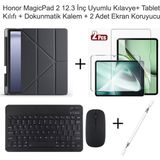 Yesnice Yesnıce Honor Magicpad 2 12.3 Inç Uyumlu Standlı Kılıf ve Dokunmatik Kalem ve Klavye ve Mouse - Siyah