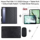 Yesnice Yesnıce Honor Pad X9A 11.5 Inç 2025 Uyumlu Standlı Kılıf Dokunmatik Kalem ve Klavye Set - Siyah