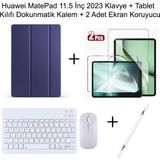 Yesnice Yesnıce Huawei Matepad 11.5 Inç 2023 Uyumlu Standlı Kılıf ve Dokunmatik Kalem ve Klavye ve Mouse - Lacivert