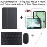 Yesnice Yesnıce Huawei Matepad 11.5 Inç 2023 Uyumlu Standlı Kılıf ve Dokunmatik Kalem ve Klavye ve Mouse - Siyah