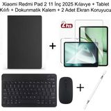 Yesnice Yesnıce Redmi Pad 2 11 Inç 2025 Uyumlu Standlı Kılıf Dokunmatik Kalem ve Klavye Set - Siyah