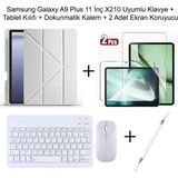 Yesnice Yesnıce Samsung Galaxy A9 Plus 11 Inç Uyumlu Standlı Kılıf ve Dokunmatik Kalem ve Klavye ve Mouse - Gri