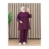 yessir Battal tesettür ikili tunik pantolon gofre kumaş takım
