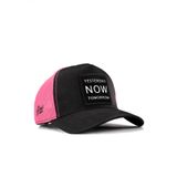 Yesterday Now Tomorrow Logolu Cordura Siyah-Pembe Trucker Şapka