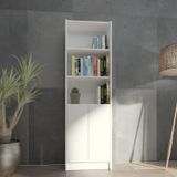 YETİ MOBİLYA FLAT56 KİTAPLIK 2 KAPAKLI KÜTÜPHANE ÇOK AMAÇLI DOLAP BEYAZ