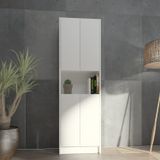 YETİ MOBİLYA Flat56 Kitaplık 4 Kapaklı Kütüphane Çok Amaçlı Dolap Beyaz