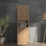 YETİ MOBİLYA Flat56 Kitaplık 4 Kapaklı Kütüphane Çok Amaçlı Dolap Çam