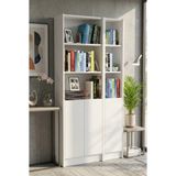 Yeti Mobilya FLAT85 Kitaplık 3 Kapaklı Kütüphane Beyaz