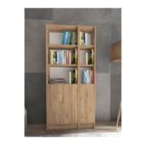 YETİ MOBİLYA Flat85 Kitaplık 3 Kapaklı Kütüphane Çok Amaçlı Dolap Çam