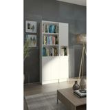 YETİ MOBİLYA Flat85 Kitaplık 4 Kapaklı Kütüphane Çok Amaçlı Dolap Beyaz