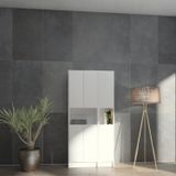 YETİ MOBİLYA Flat85 Kitaplık 6 Kapaklı Kütüphane Çok Amaçlı Dolap Beyaz