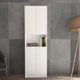 Yeti Mobilya Kuta FLAT56 Kitaplık 4 Kapaklı Kütüphane Çok Amaçlı Dolap - Beyaz