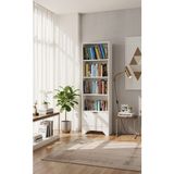 Yeti Mobilya Kuta Modern Tasarım Beyaz Kitaplık 180x57 cm Geniş Depolama Suntalam Malzeme