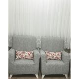 Yetişen Çeyiz Lastikli Koltuk Örtüsü - Yeni Lüks Jakarlı 3-3-1-1 Koltuk Örtüsü Takımı - 80 x 120 cm - Gri