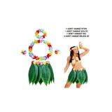 Yetişkin Hawaii Kostüm Seti - Yaprak Etek & Hawaii Set - 5 Parça (5440)