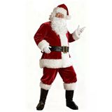 Yetişkin Noel Baba Kostümü Lüks Kadife