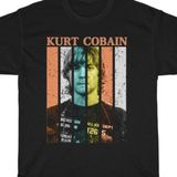Yetişkin Tişörtü Kurt Cobain Mugshot Nirvana - Siyah