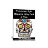 Yetişkinler İçin Boyama Kitap Seti 3 Kitap Enine Boyuna Eğitim