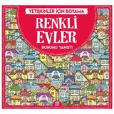 Yetişkinler İçin Boyama Renkli Evler-Dokuz Yayınları