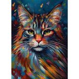 Yetişkinler için Kedi Yapbozları, Hayvan Yavru Kedi Portresi Yapboz Yapbozlar 1000 Parça Boyama, Kitty Art Puzzle, Yetişkinler için İmkansız Zorlu Bulmacalar Kedi