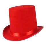 Yetiskinler Icin Kirmizi Renk Ringmaster Sihirbaz Sapkasi Fotr Sapka 15 Cm