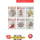 Yetişkinler Için Mandala Boyama Kitabı Büyükler Için Mandala Terapi Seti - L