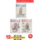 Yetişkinler Için Mandala Boyama Kitabı Büyükler Için Mandala Terapi Seti - M3
