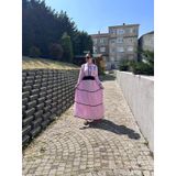 Yetki Tekstil Kadın Uzun Elbise, Yazlık Günlük Ferace, Rahat Kalıp, Siyah, Beyaz ve Pembe Renk Seçenekleri (penbe, 36)