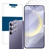 YEYEBF Galaxy S24 Plus Ekran Koruyucu + Kamera Lensi Koruyucu, [2+2 Paket] [Ultrasonik Parmak İzi Kilidi] Samsung Galaxy S24 Plus için Tam Kapsama Temperli Cam Ekran Koruyucu