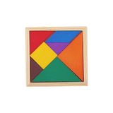 Yeystore Ahşap Kare Tangram Renkli Zeka Oyunu 7 Parça