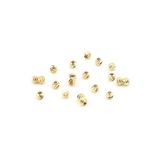YF Store 10 Adet - 4 mm Çizgili Misket, Metal Boncuk, Ham Pirinç