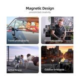 YF Tekstil Ambalaj Manyetik Aksiyon Kamera Tutucu 360° Döner Çift Bilyalı Başlık Metal Montaj Aparatı Güçlü Mıknatıslı Araç Dışı Çekim Vlog Video Kayıt Sabitleyici 1/4 Adaptörlü, CMM-001 - Option-1