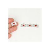 yfhobi 1 Adet - 10x16 mm Mektup Desen Metal Uç, Takı İçin Charm Uç, Rodyum Kaplama 1.Kalite Kararmaz