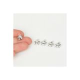 yfhobi 1 Adet - 12 mm Yıldız Desen Metal Uç, Takı İçin Charm Uç, Rodyum Kaplama 1.Kalite Kararmaz